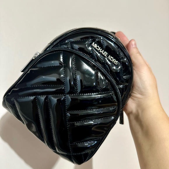 NWT Michael Kors ABBEY XS MINI Backpack Black Silver - Picture 7 of 13